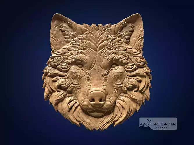 Wolf Head - CNC Router Carving Casting animal wildlife