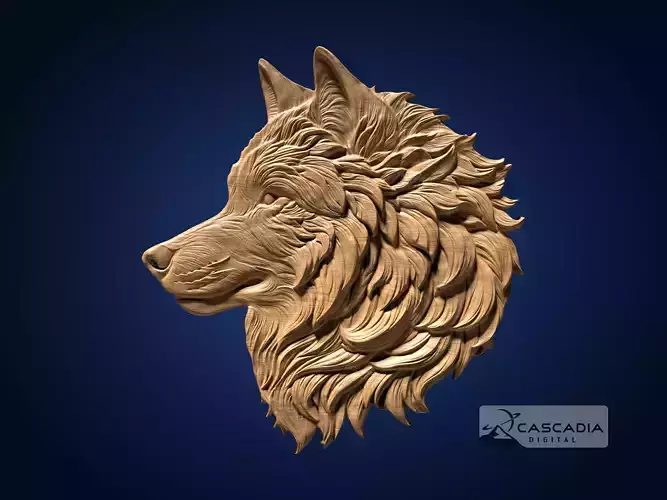 Wolf Head - CNC Router Carving Casting animal wildlife