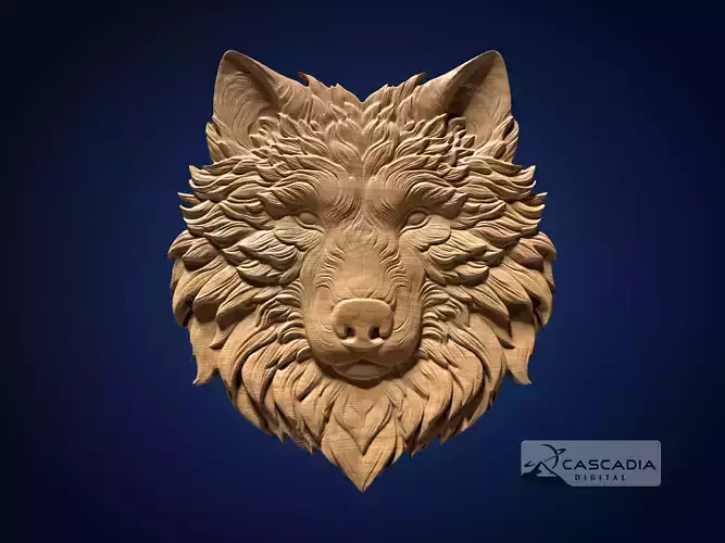 Wolf Head - CNC Router Carving Casting animal wildlife