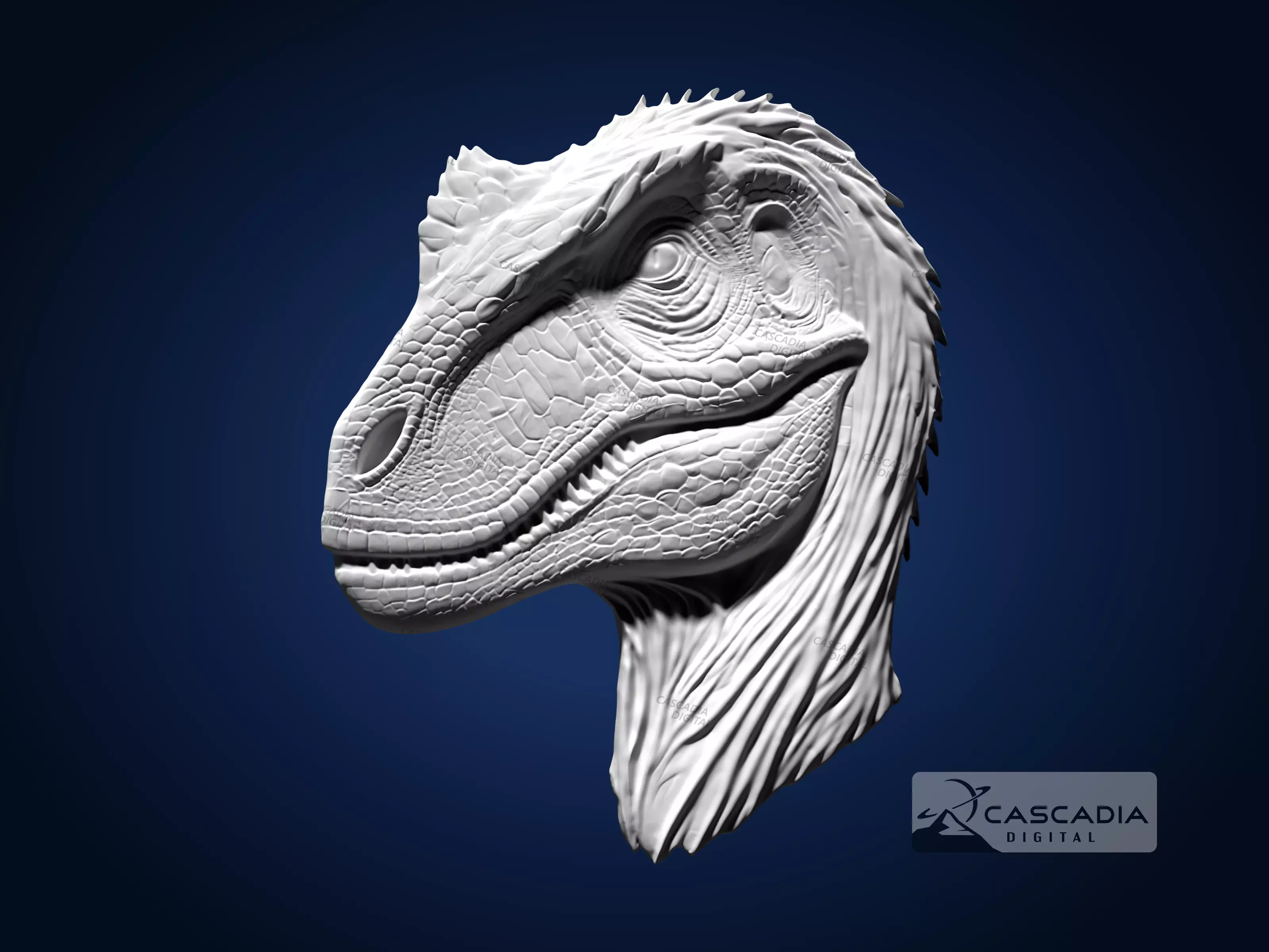 Raptor - CNC Router Carving Casting dinosaur dino 3D print model_1