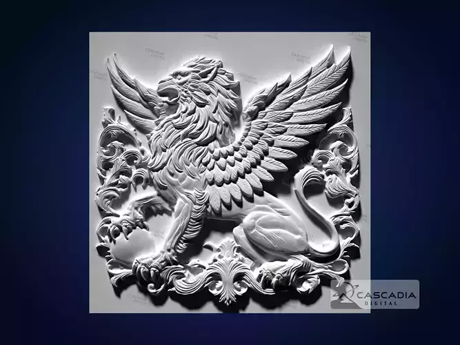 Griffin CNC Router Carving Casting Bas Relief mythical animal 3D print model