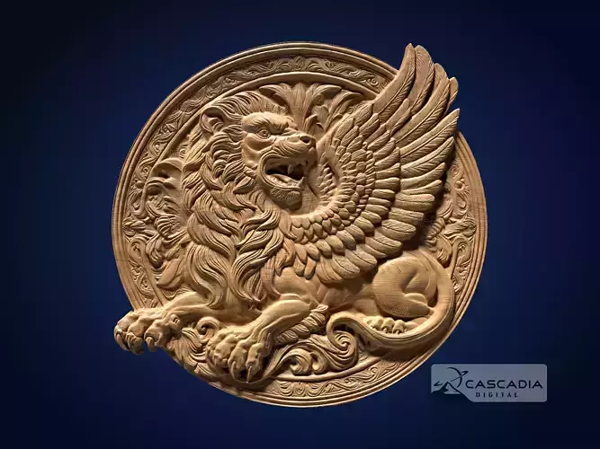 Griffin Round - CNC Router Carving Casting mythical