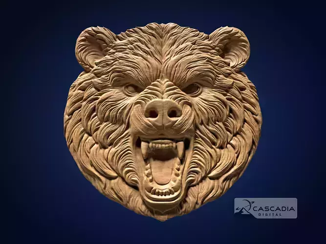 Bear Head - CNC Router Carving Casting animal wildlife