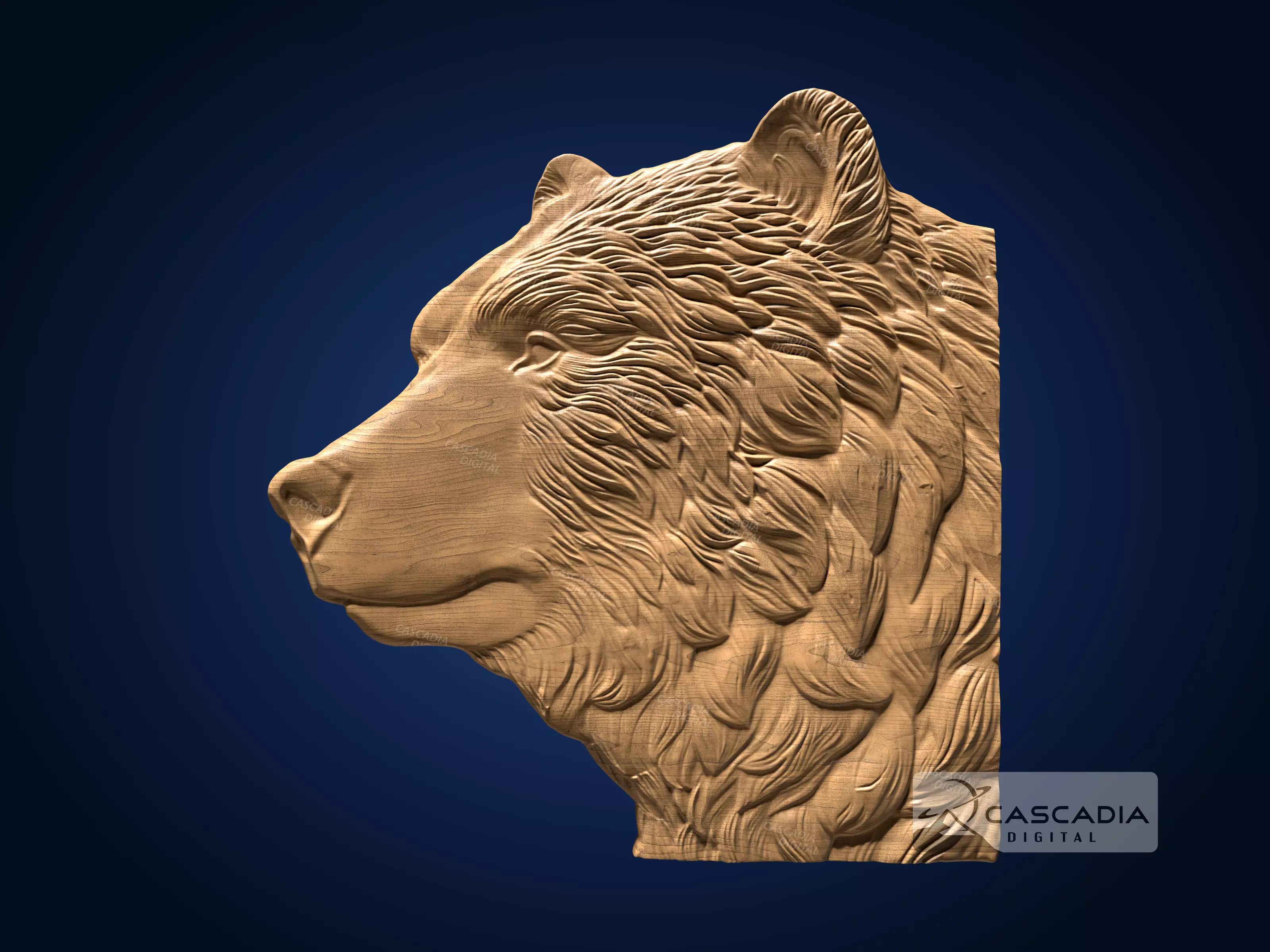 Bear Head - CNC Router Carving Casting animal wildlife 3D print model_0