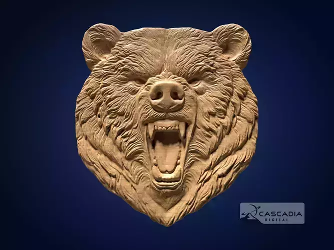 Bear Head - CNC Router Carving Casting animal wildlife