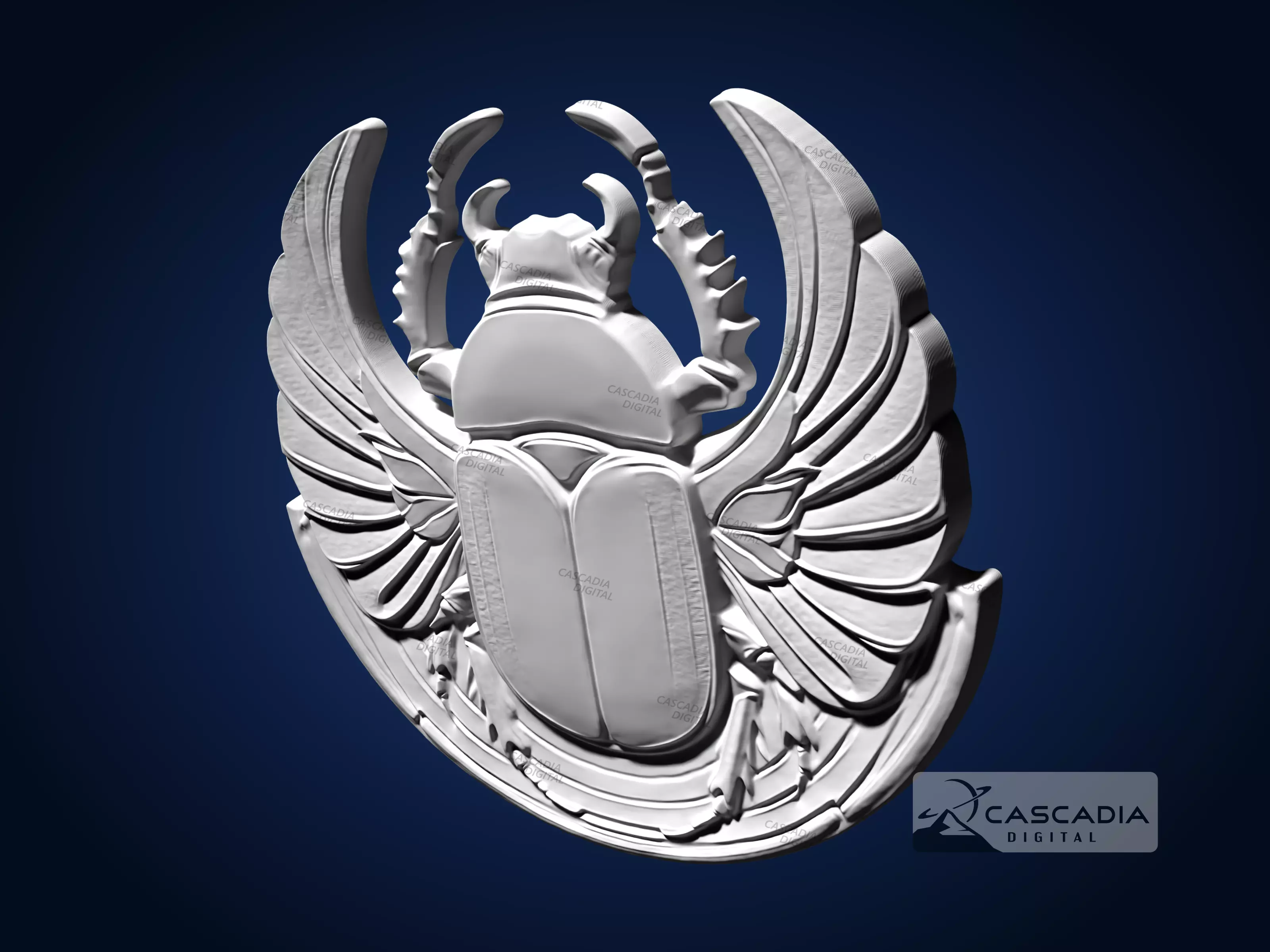 Scarab Egyptian - CNC Router Carving Casting animal 3D print model_4