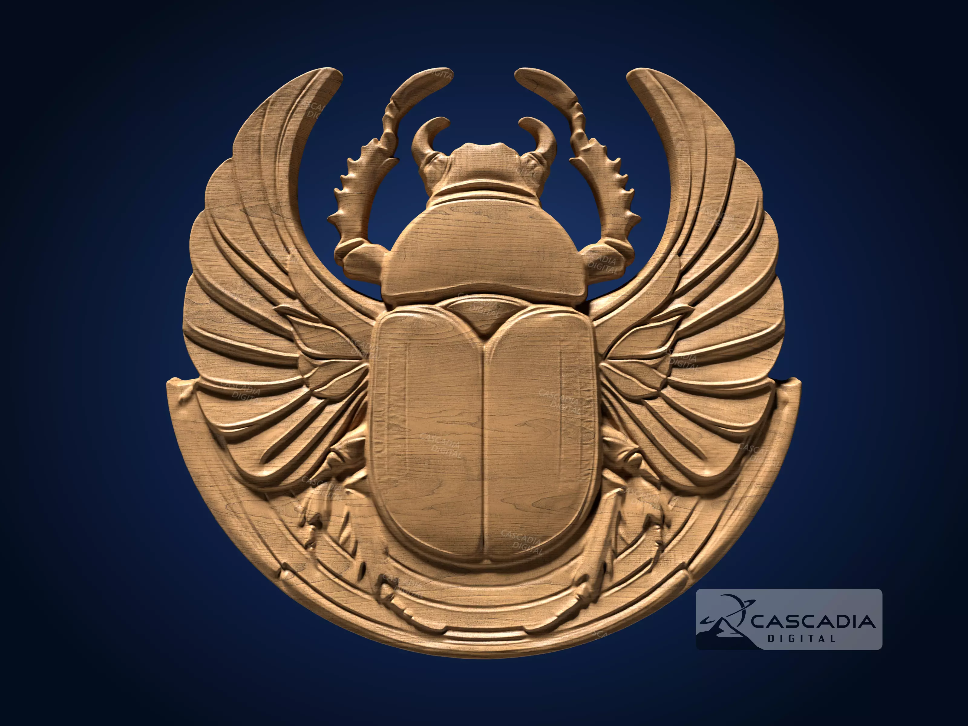 Scarab Egyptian - CNC Router Carving Casting animal 3D print model_0