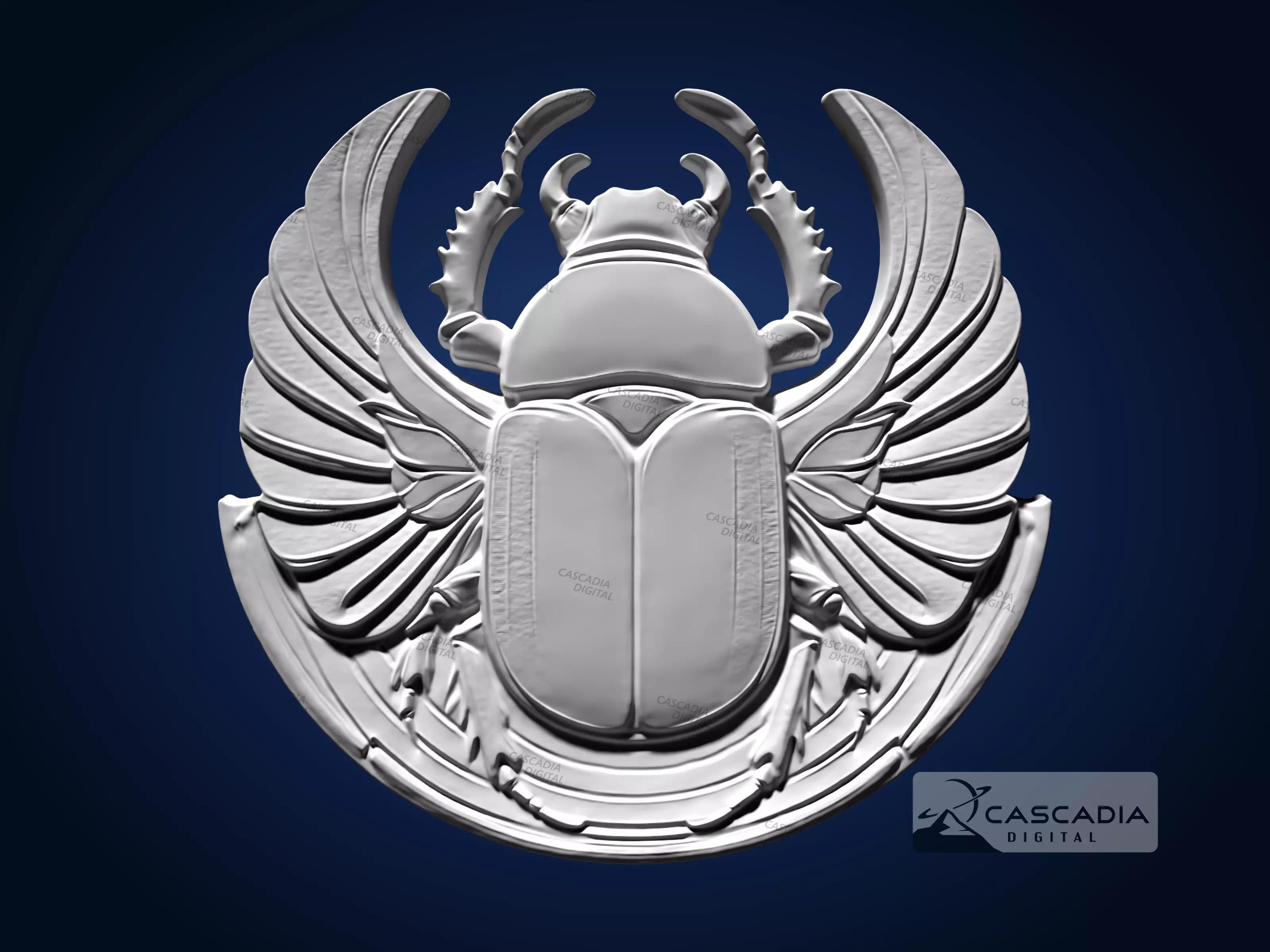 Scarab Egyptian - CNC Router Carving Casting animal 3D print model_1