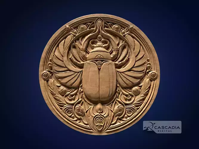 Scarab Egyptian Round - CNC Router Carving Casting coin