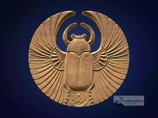 Scarab Egyptian Round - CNC Router Carving Casting coin