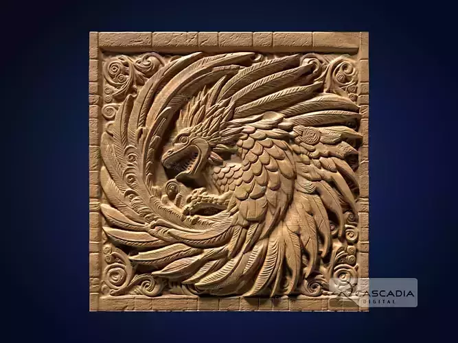 Quetzalcoatl Serpent Bird - CNC Router Carving Casting myth