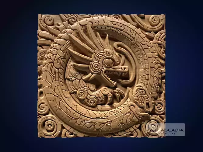 Quetzalcoatl Serpent Bird - CNC Router Carving Casting myth