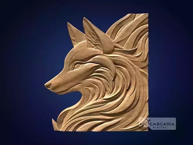 Fox Wolf Dog - CNC Router Carving Casting animal nature
