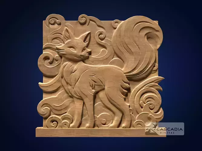 Fox Wolf Dog - CNC Router Carving Casting animal nature
