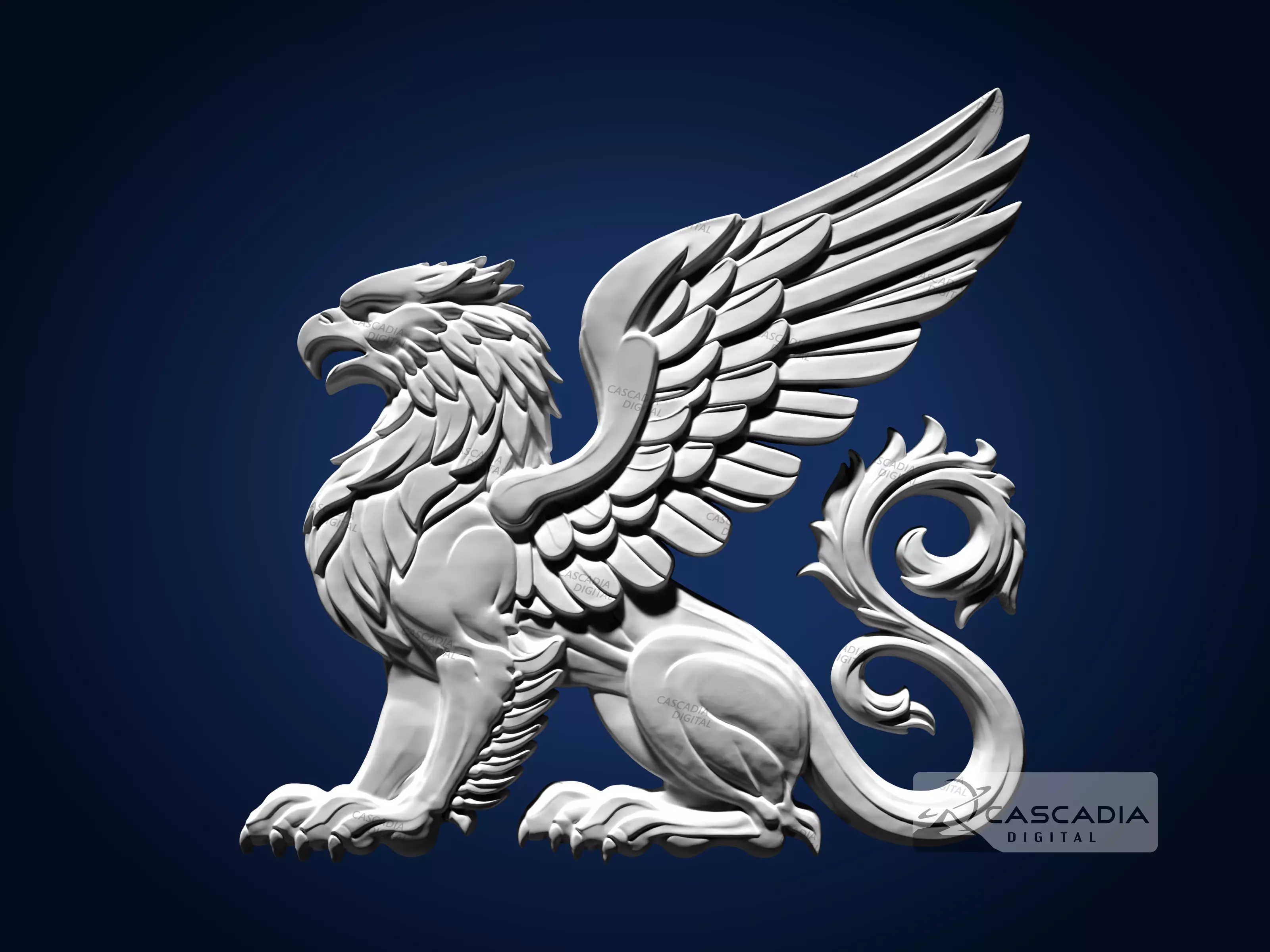 Griffin - CNC Router Carving Casting Fantasy Animal 3D print model_1