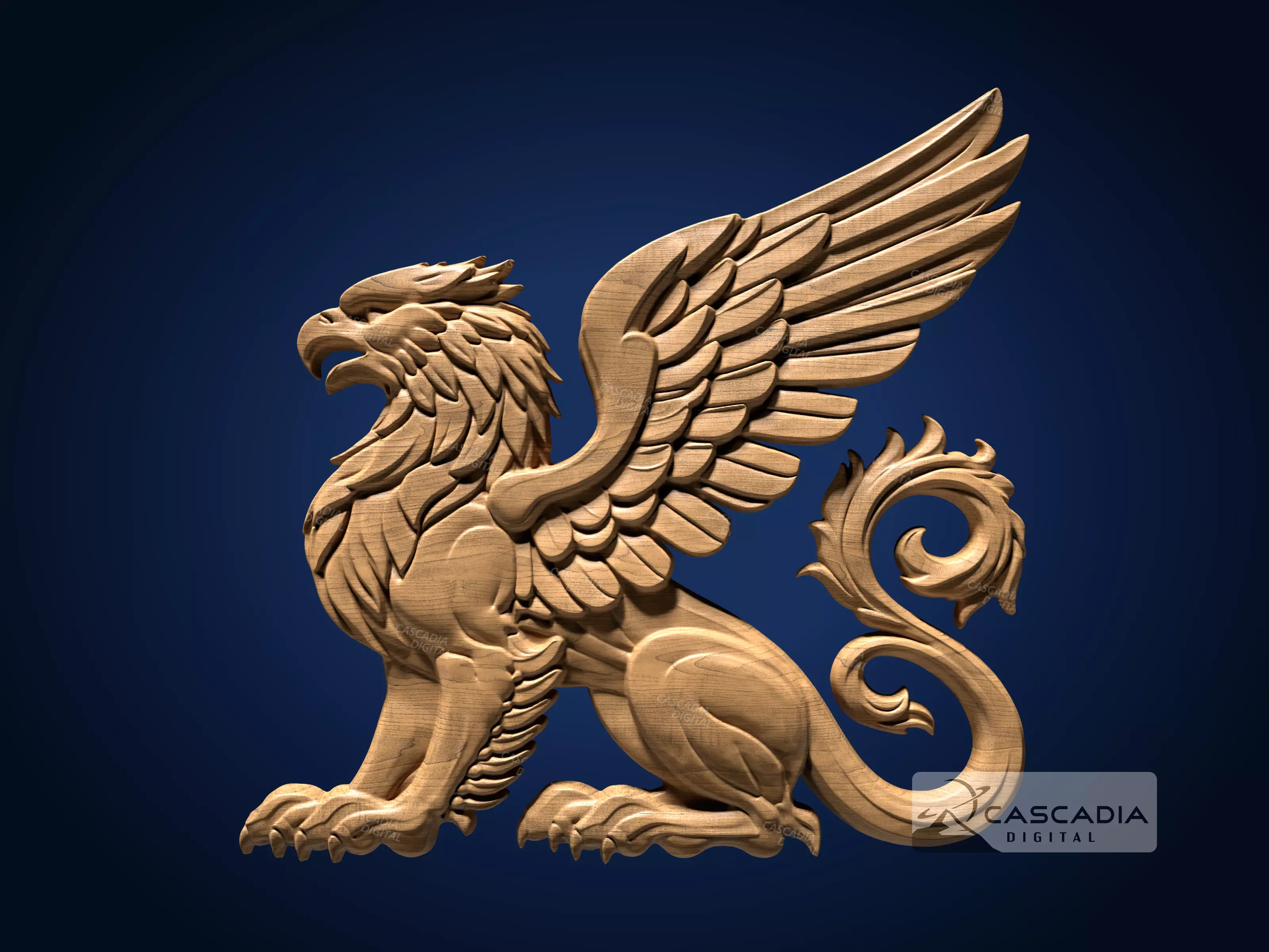 Griffin - CNC Router Carving Casting Fantasy Animal 3D print model_0