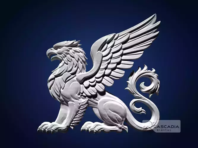Griffin CNC Router Carving Casting Bas Relief Fantasy Animal 3D print model