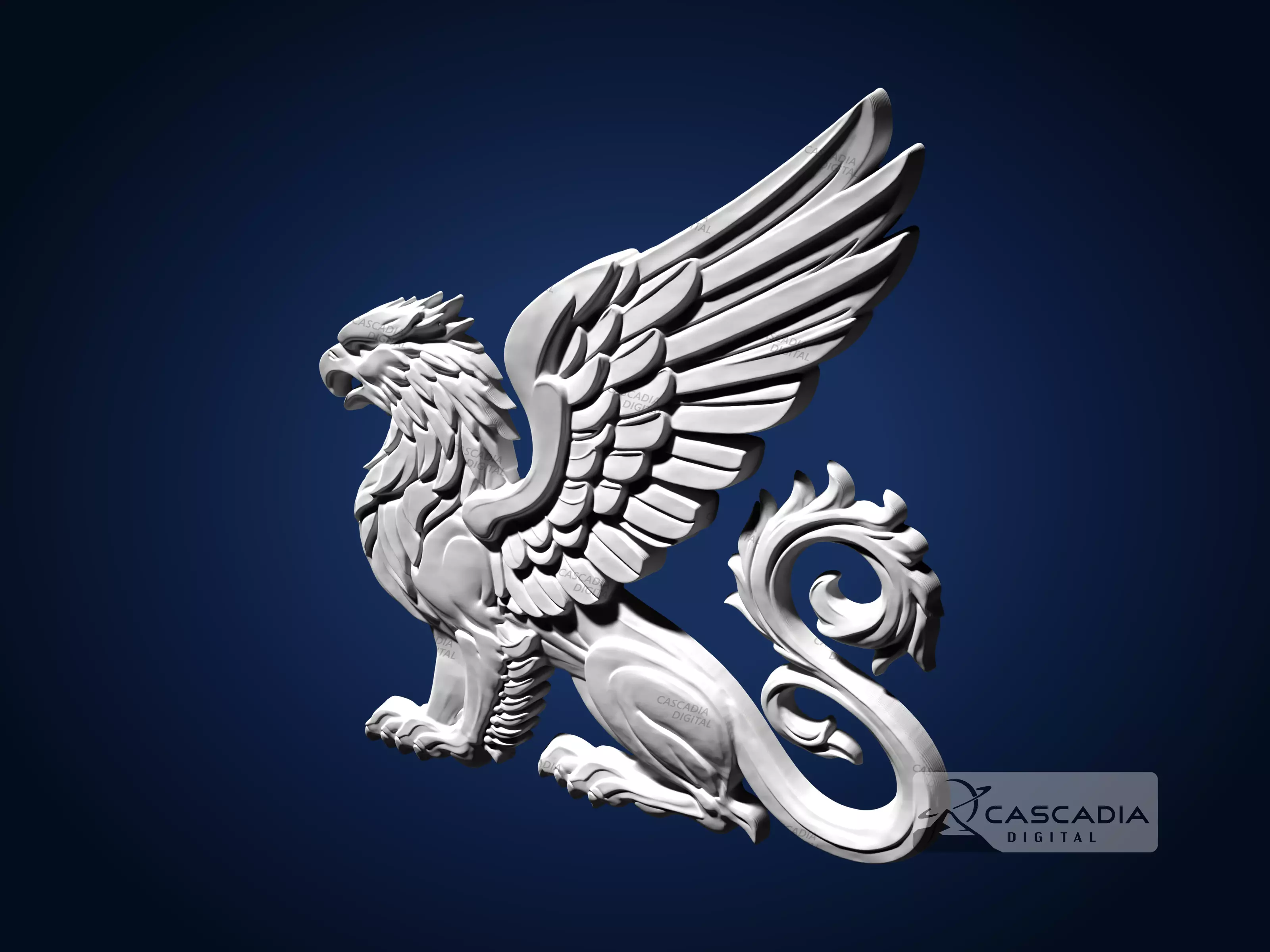 Griffin - CNC Router Carving Casting Fantasy Animal 3D print model_4