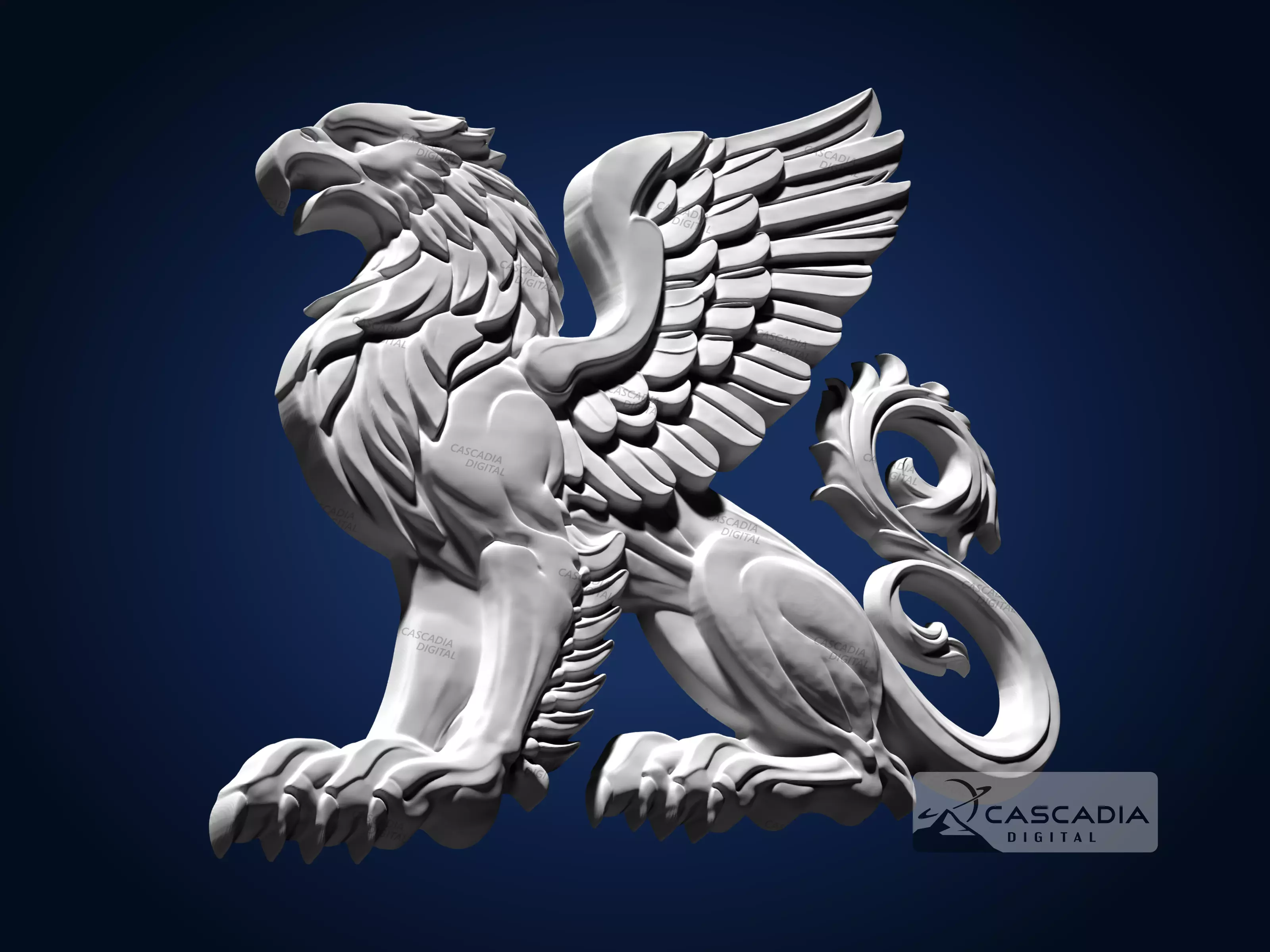 Griffin - CNC Router Carving Casting Fantasy Animal 3D print model_3