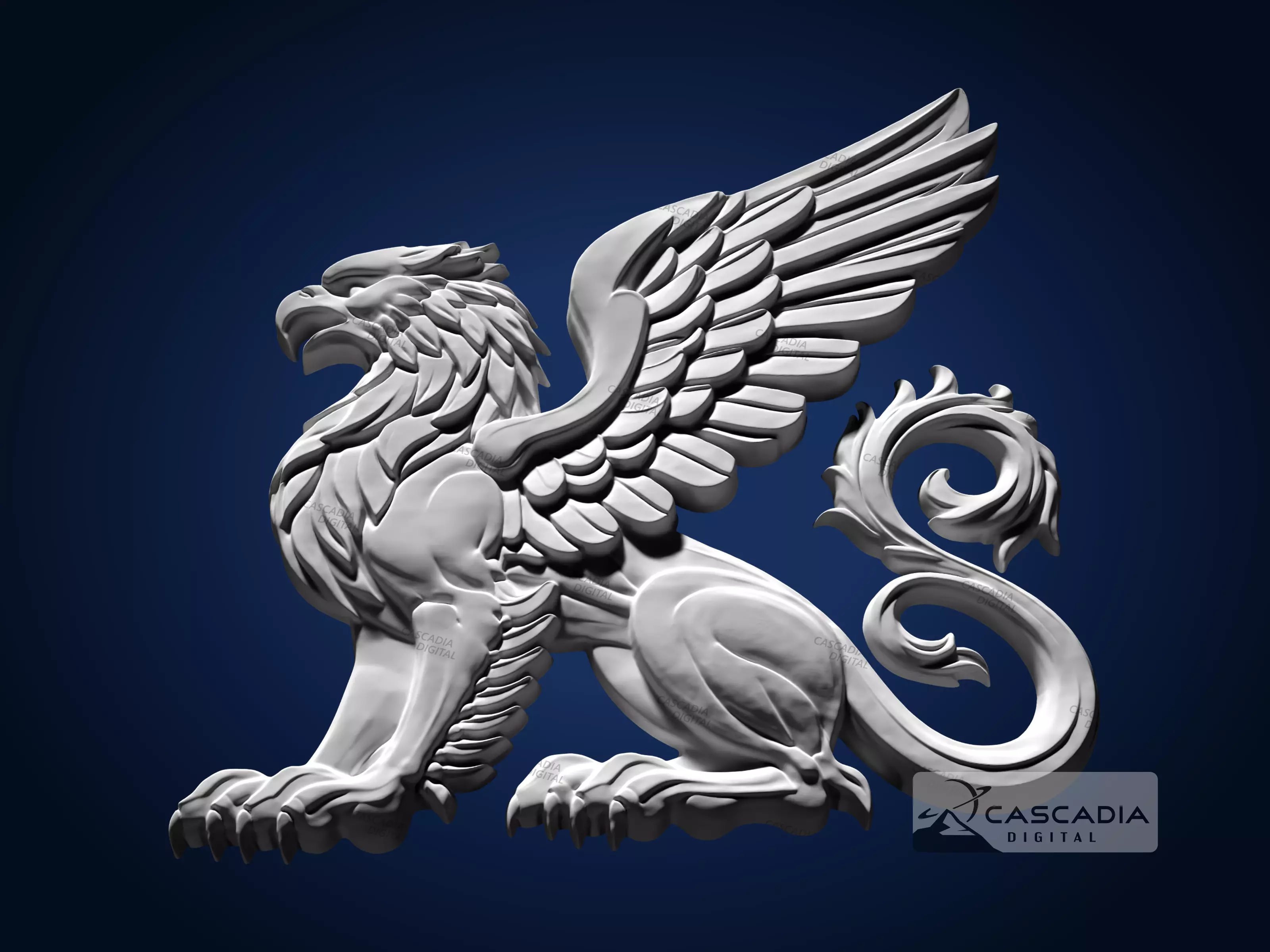 Griffin - CNC Router Carving Casting Fantasy Animal 3D print model_2