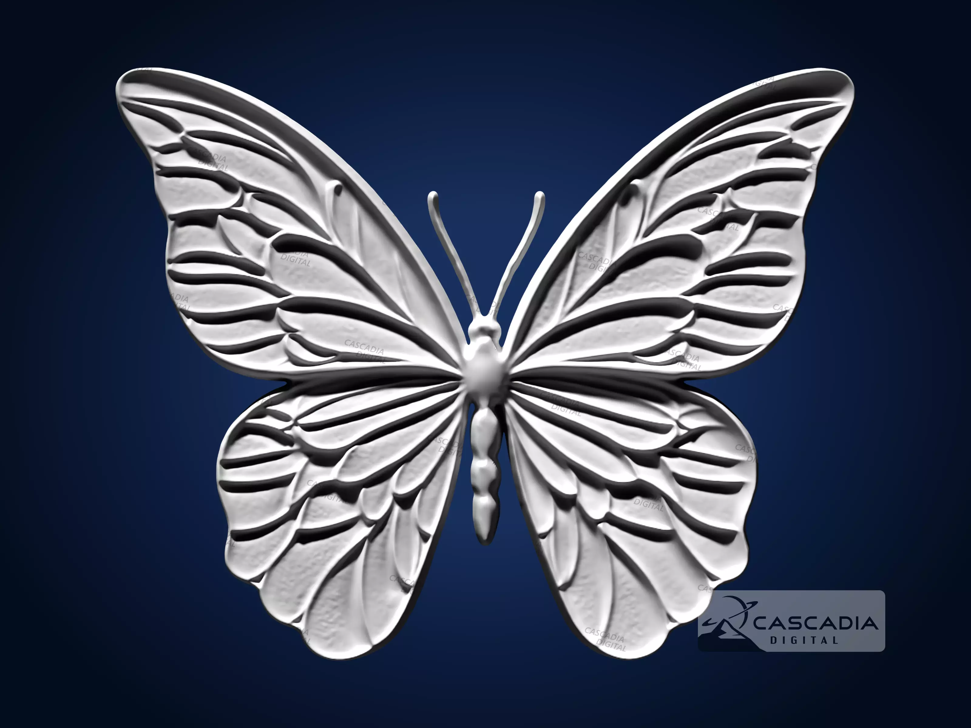 Butterfly - CNC Router Carving Casting insect 3D print model_1