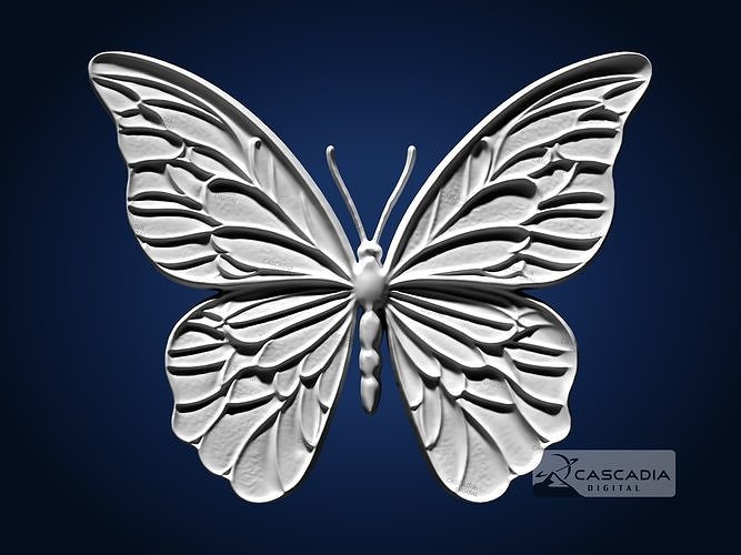 Butterfly CNC Router Carving Casting Bas Relief animal wildlife 3D print model