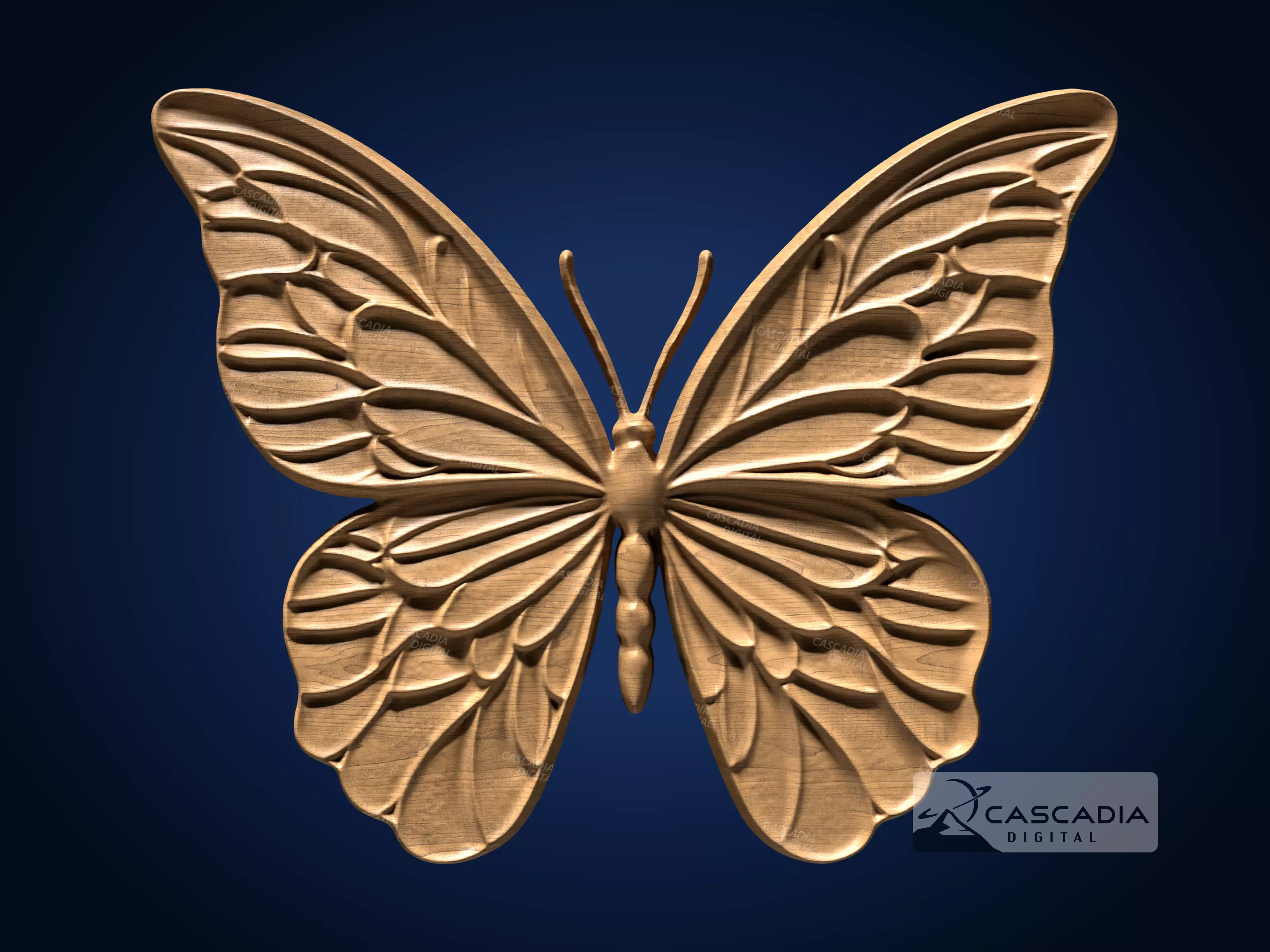 Butterfly - CNC Router Carving Casting insect 3D print model_0