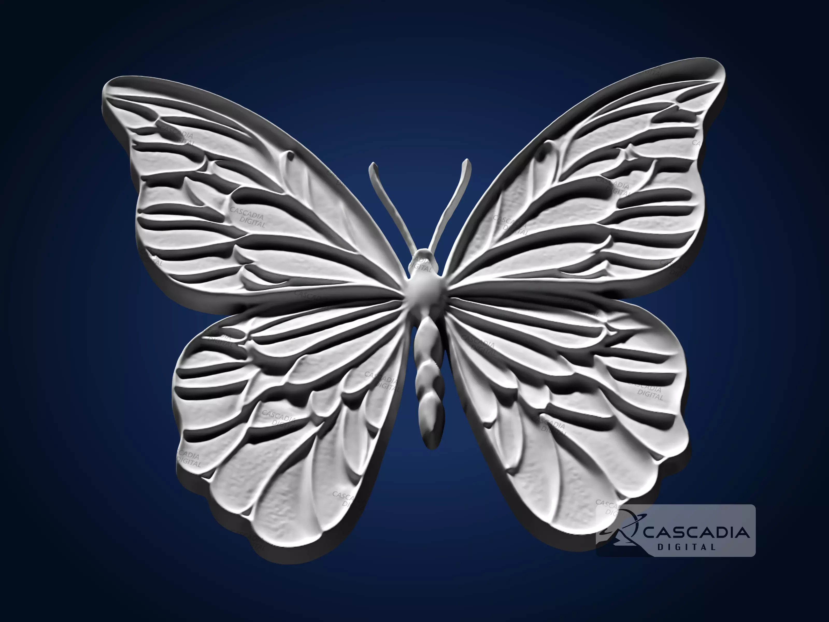Butterfly - CNC Router Carving Casting insect 3D print model_2