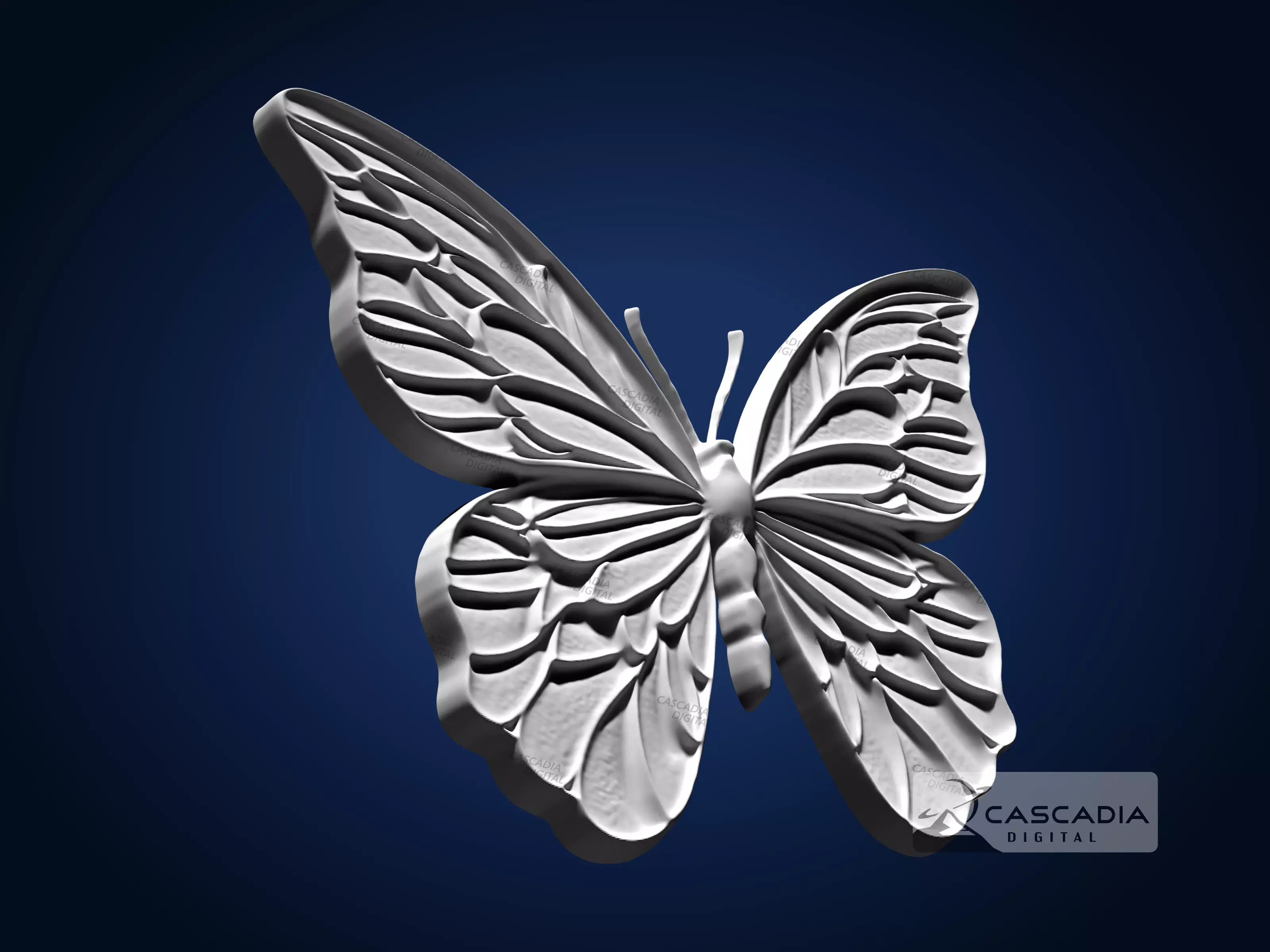 Butterfly - CNC Router Carving Casting insect 3D print model_3