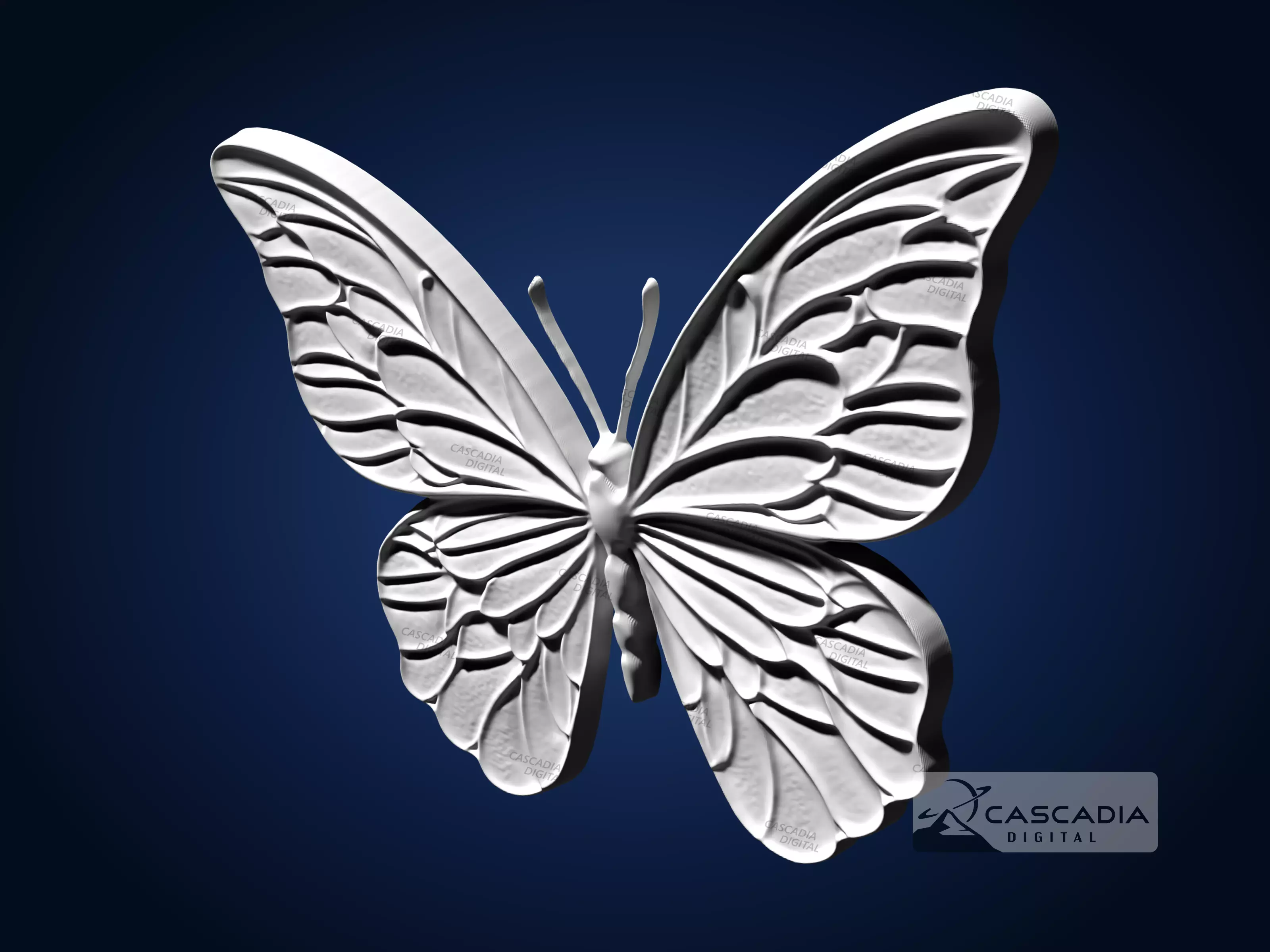 Butterfly - CNC Router Carving Casting insect 3D print model_4