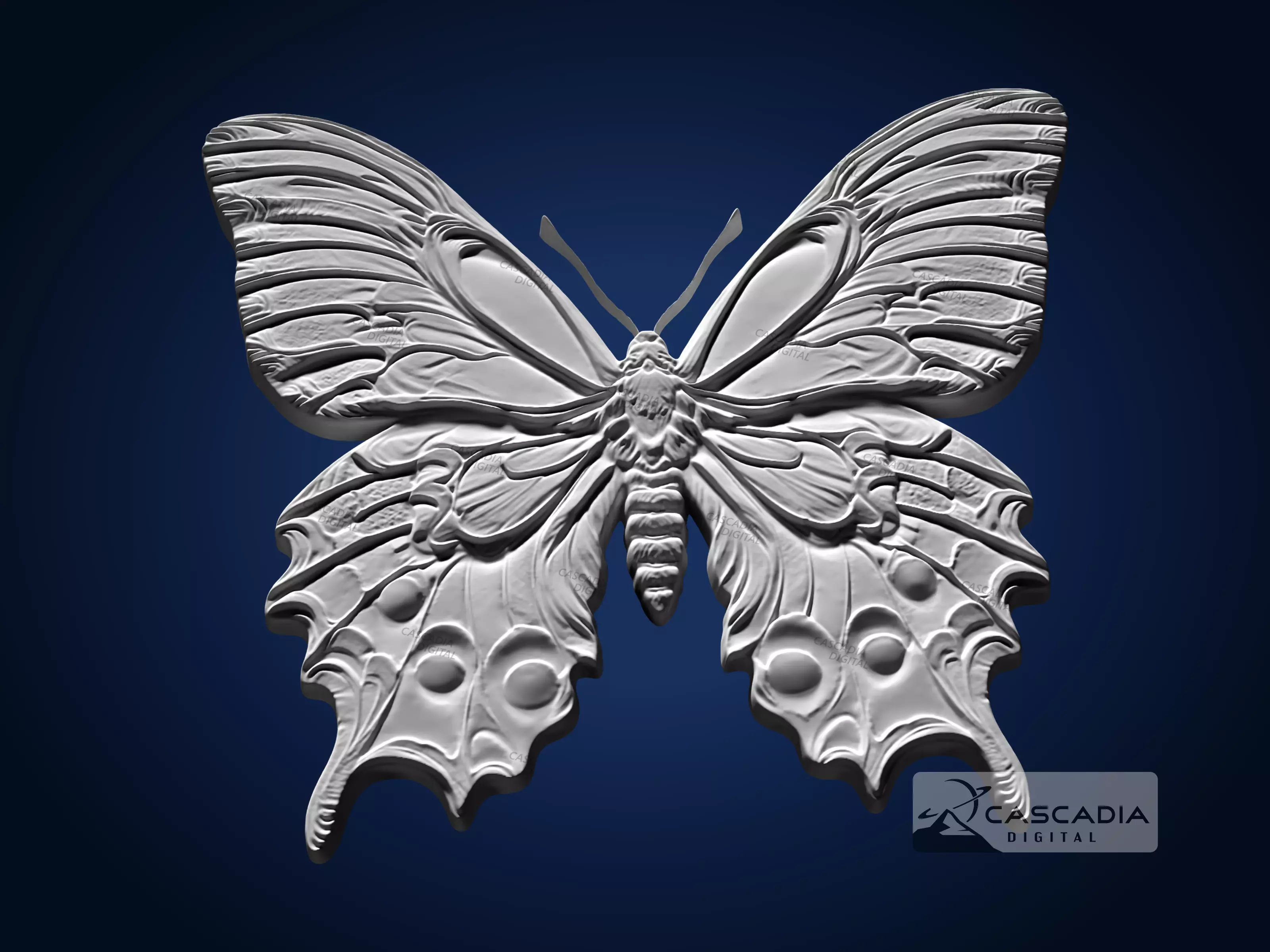 Butterfly - CNC Router Carving Casting animal wildlife 3D print model_3
