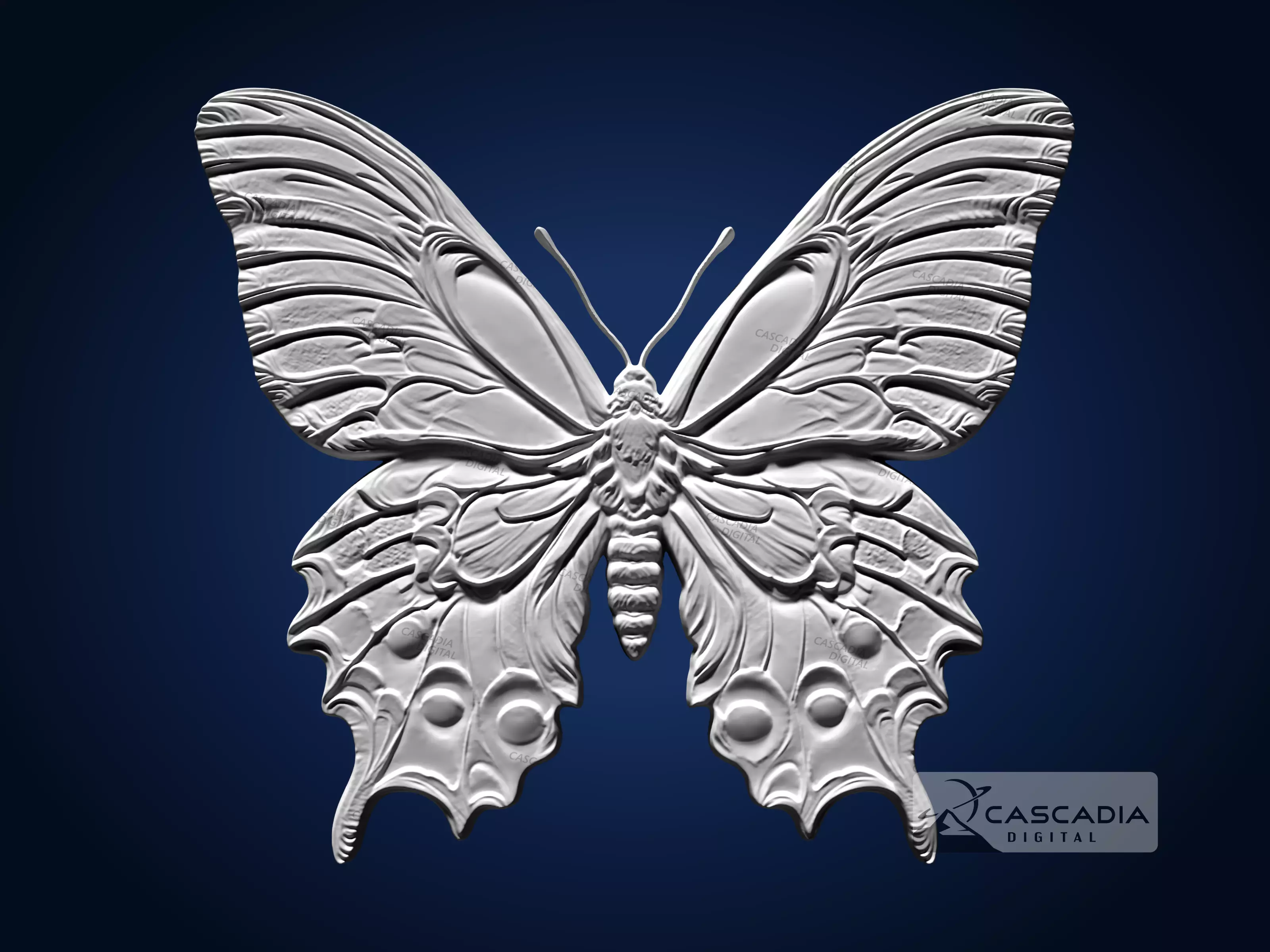 Butterfly - CNC Router Carving Casting animal wildlife 3D print model_2