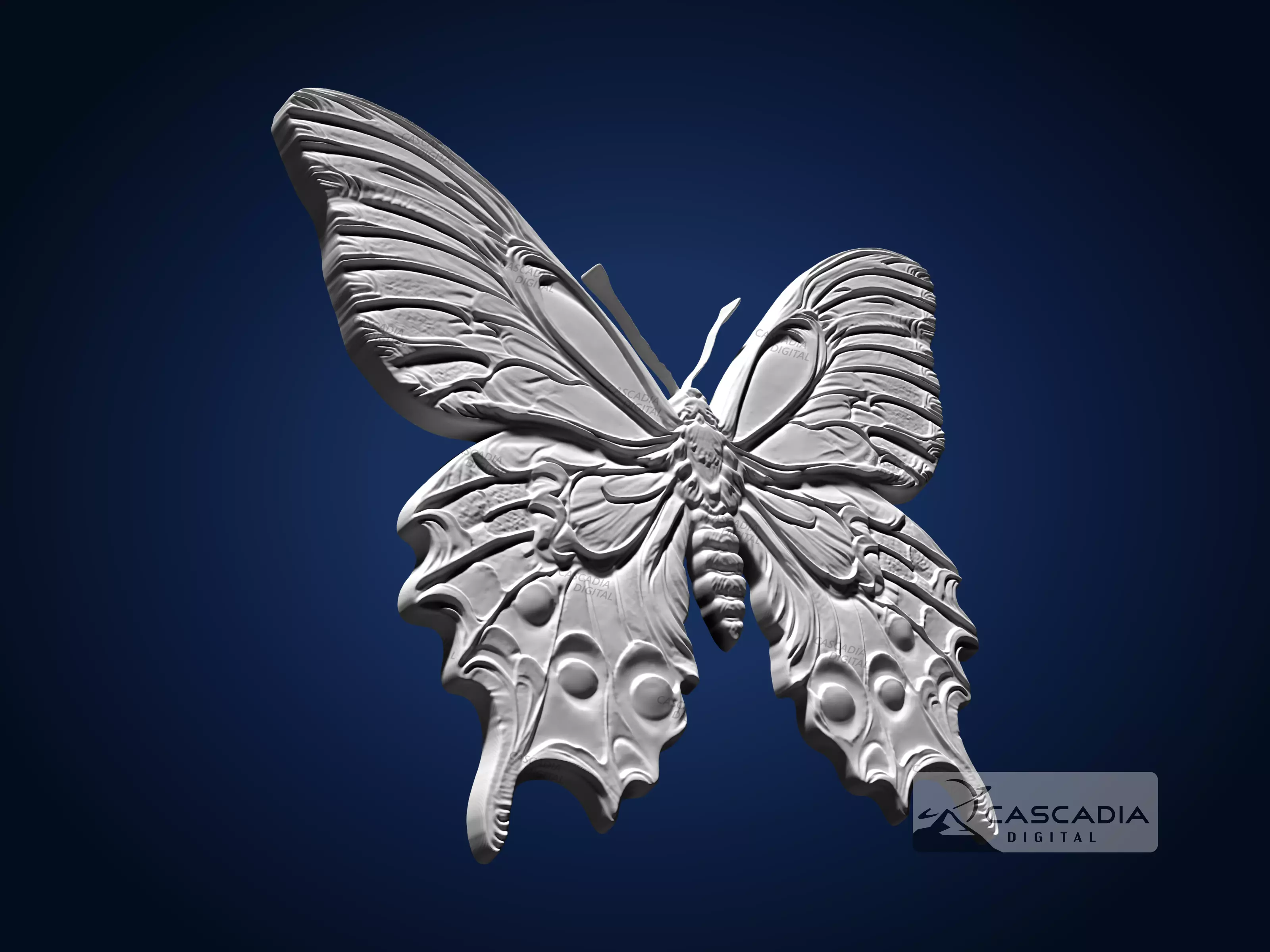 Butterfly - CNC Router Carving Casting animal wildlife 3D print model_4
