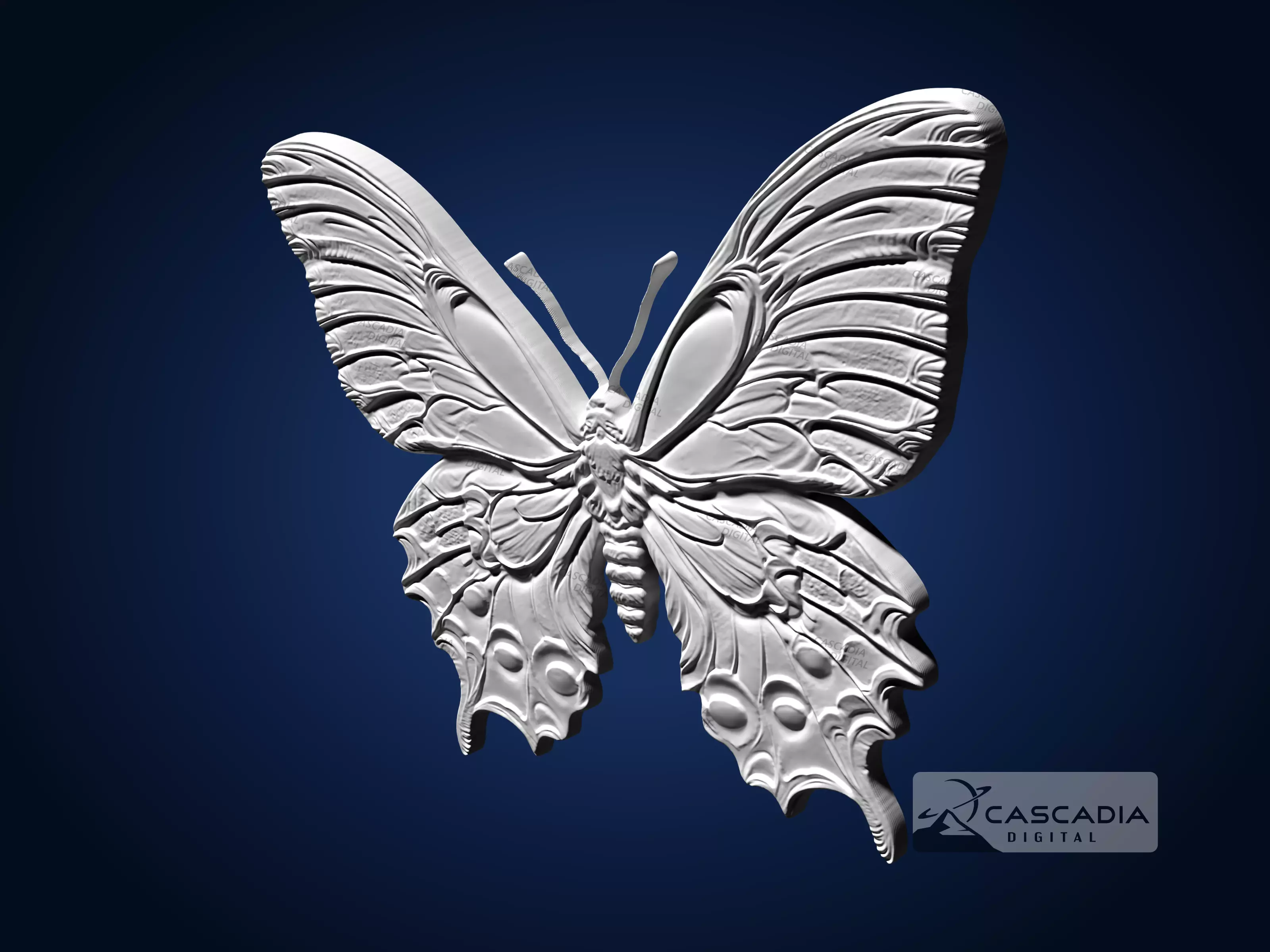 Butterfly - CNC Router Carving Casting animal wildlife 3D print model_5
