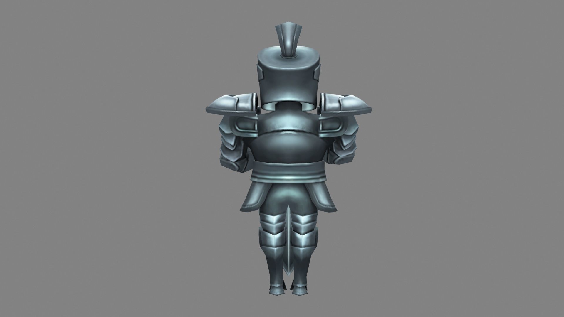 Cartoon knight armor sculpture Low-poly 3D model_3