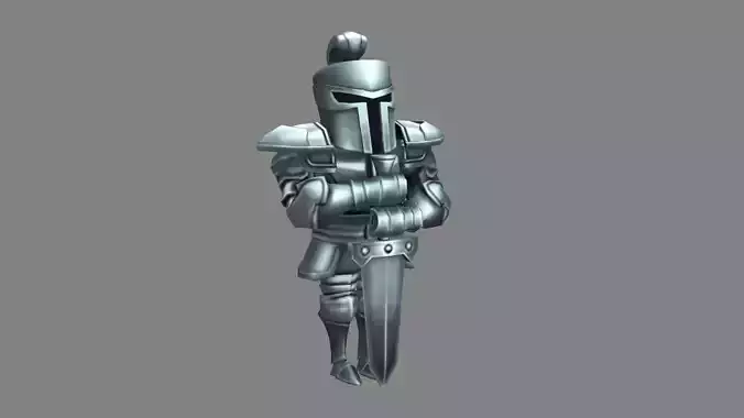 Cartoon knight armor sculpture