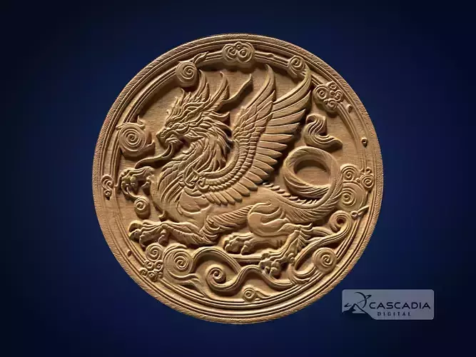 Dragon Round - CNC Router Carving Casting animal