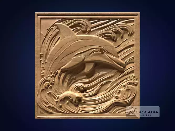 Dolphin Waves - CNC Router Carving Casting animal