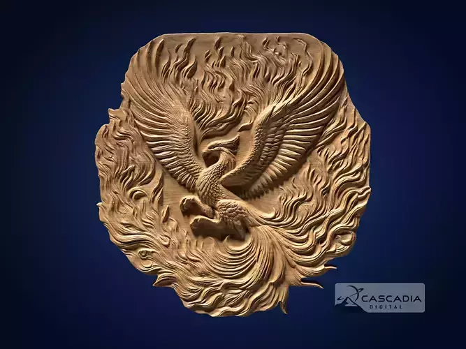 Phoenix In Flames - CNC Router Carving Casting animal