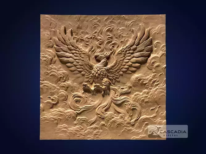 Phoenix In Clouds - CNC Router Carving Casting animal