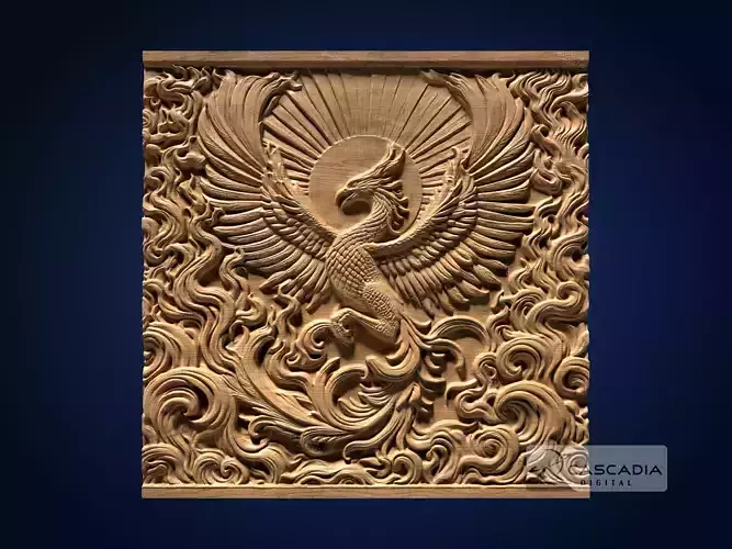 Phoenix Sun And Smoke - CNC Router Carving Casting myth