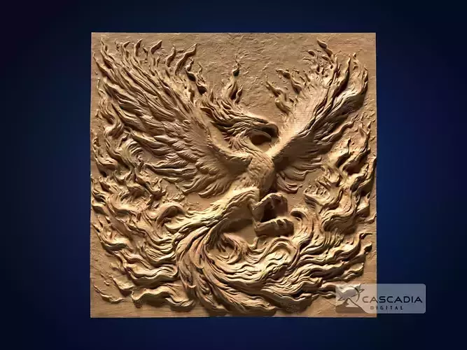 Phoenix In Flames - CNC Router Carving Casting animal