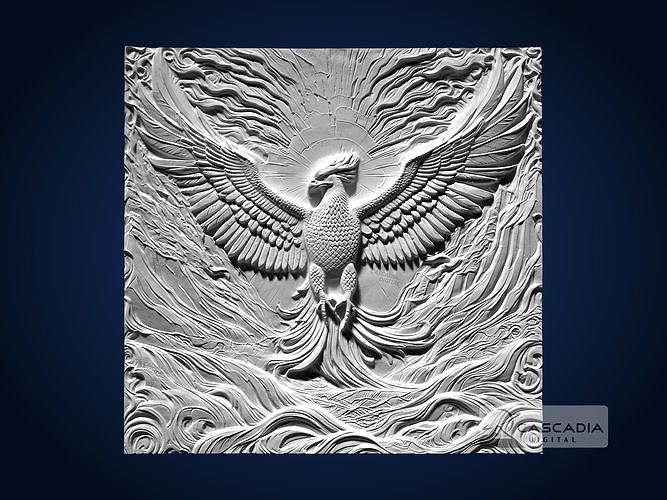 Phoenix Mountain Valley CNC Router Carving Casting Bas Relief 3D print model