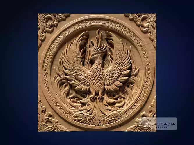 Phoenix Emblem - CNC Router Carving Casting animal