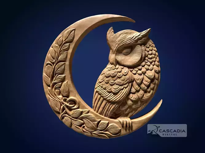 Owl Moonlight - CNC Router Carving Casting animal