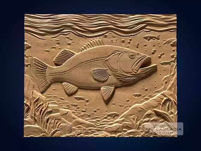 Large Mouth Bass - CNC Router Carving Casting animal