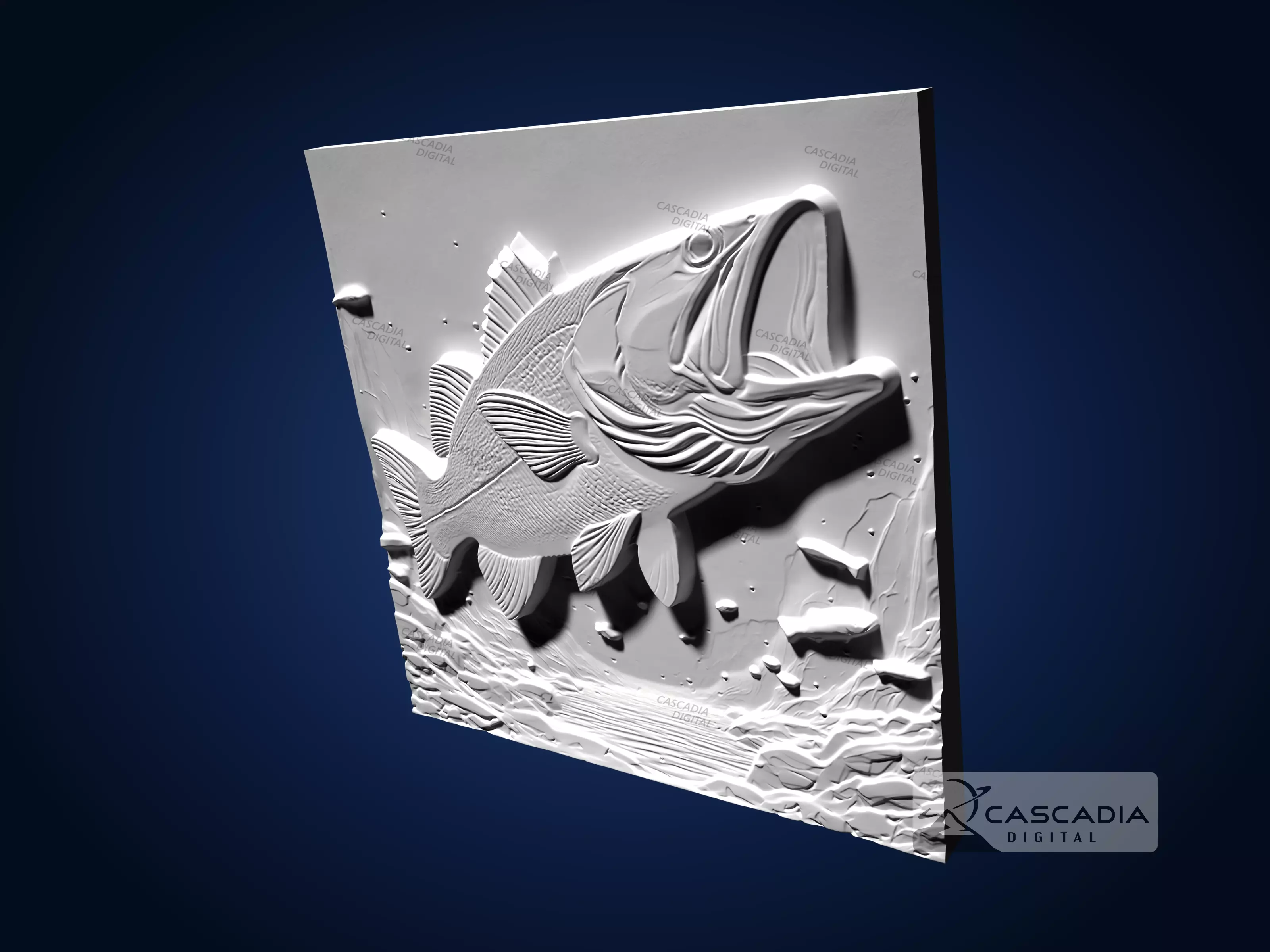 Large Mouth Bass - CNC Router Carving Casting animal 3D print model_4