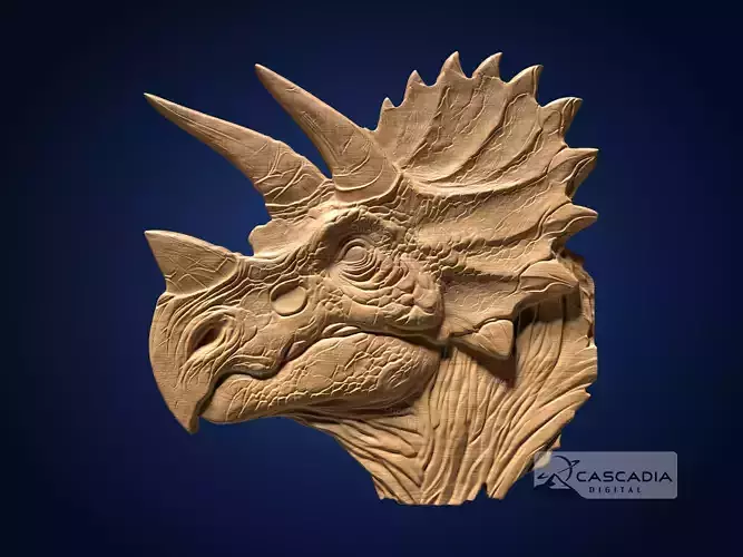 Triceratops Head - CNC Router Carving Casting dinosaur