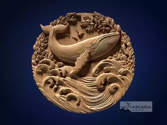 Whale Round - CNC Router Carving Casting animal nature