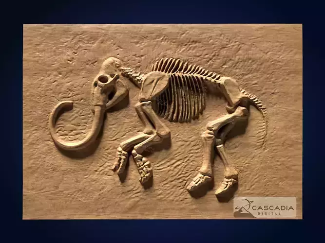 Woolly Mammoth Fossil Full - CNC Router Carving Casting